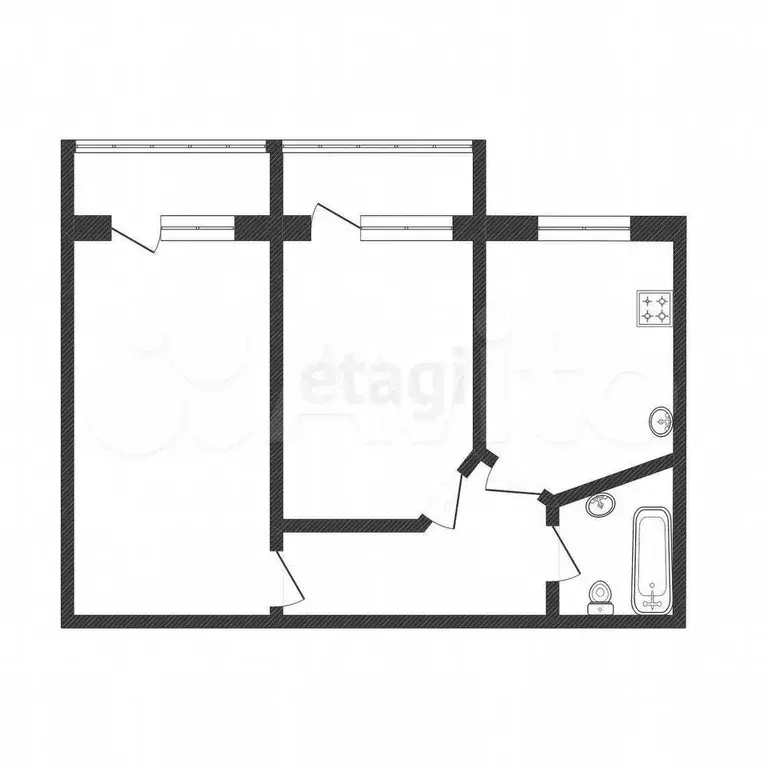 2-к. квартира, 56,4 м, 5/6 эт. - Фото 0