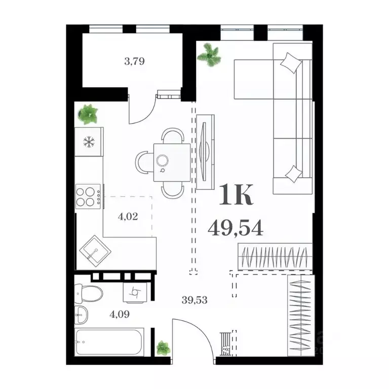 1-к кв. Приморский край, Владивосток ул. Леонова, 54 (49.54 м) - Фото 0