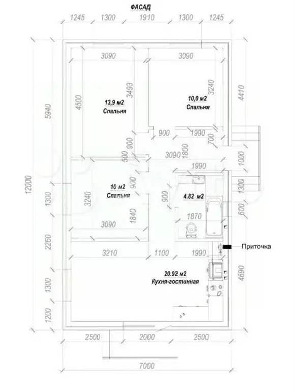 Дом в Краснодарский край, Апшеронск Подлесная ул. (72 м) - Фото 2