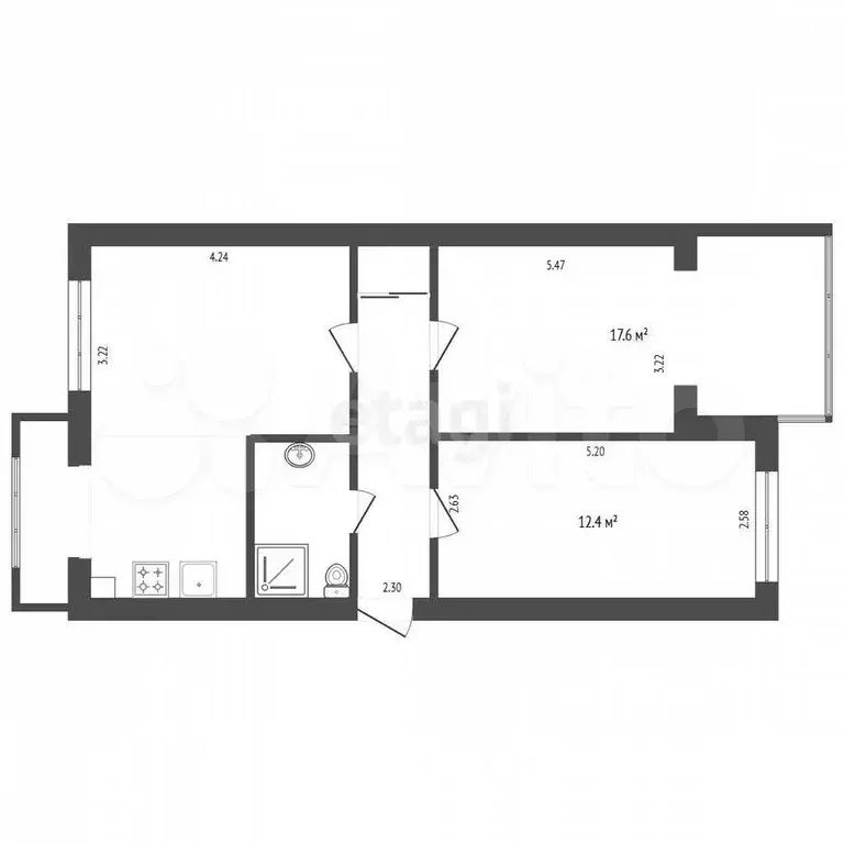 3-к. квартира, 61 м, 5/5 эт. - Фото 0