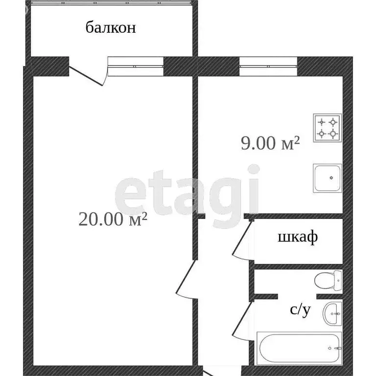 1-комнатная квартира: Ярославль, проспект Ленина, 57 (31 м) - Фото 1