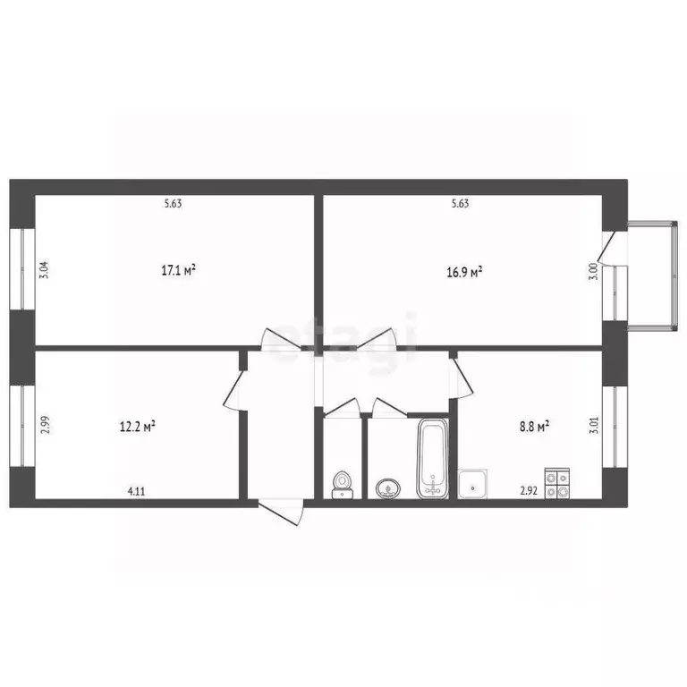 3-к кв. Москва Хорошевское ш., 68К4 (66.0 м) - Фото 1