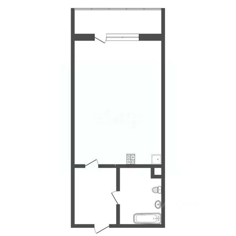 Студия Ханты-Мансийский АО, Сургут Югорская ул., 42 (23.0 м) - Фото 2