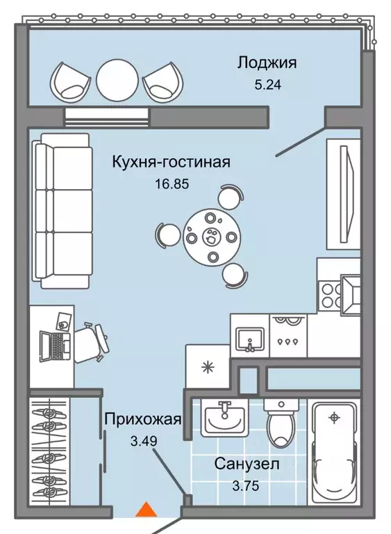 Студия Ульяновская область, Ульяновск Новый Город мкр, 10-й кв-л, Улла ... - Фото 0