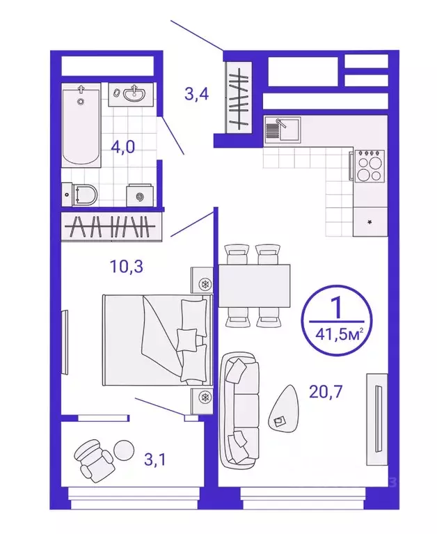 1-к кв. Свердловская область, Екатеринбург Уктус жилрайон, Астон ... - Фото 1