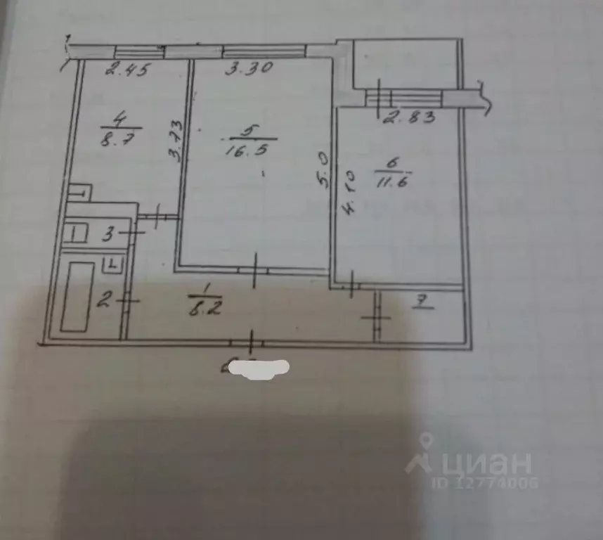 2-к кв. Татарстан, Набережные Челны ул. Шамиля Усманова, 48 (50.9 м) - Фото 2