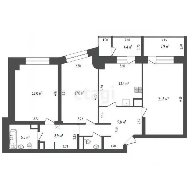 3-к кв. Ямало-Ненецкий АО, Губкинский 14-й мкр, 20 (97.7 м) - Фото 2