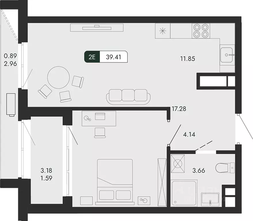 2-к кв. Крым, Алушта  (39.41 м) - Фото 0