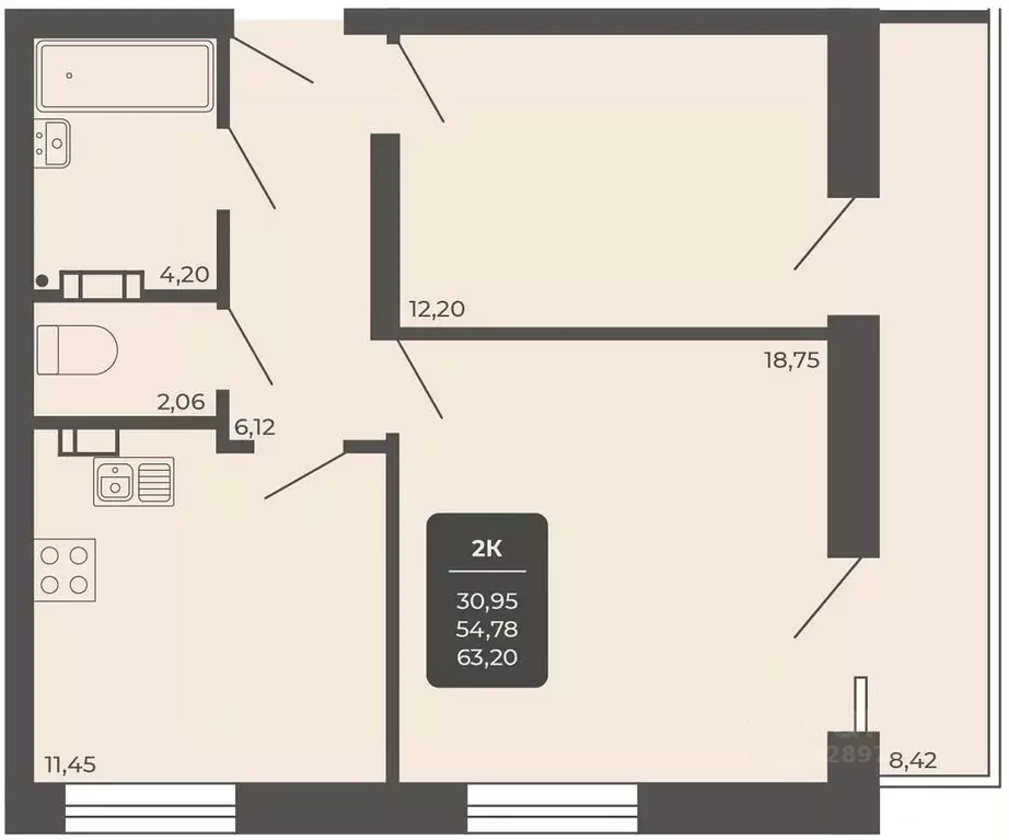 Офис в Новосибирская область, Новосибирск Автогенная ул., 75 (62 м) - Фото 1