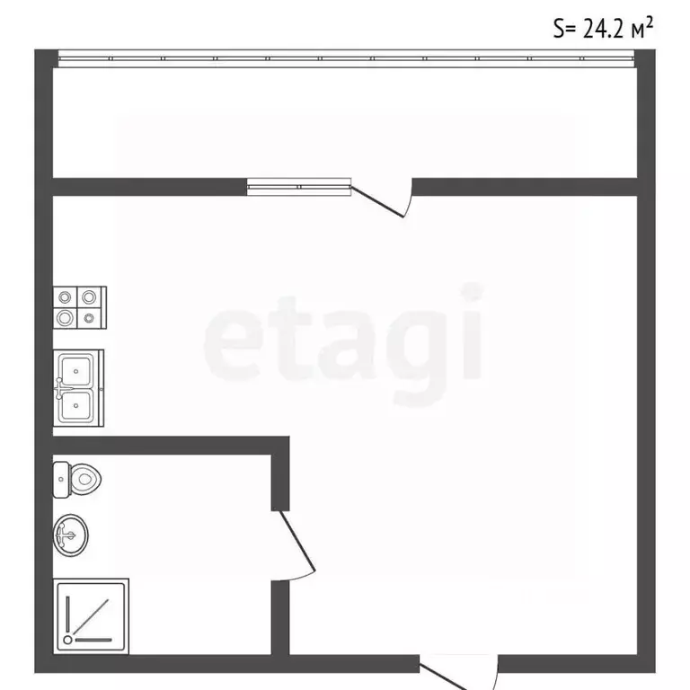 Студия Санкт-Петербург Комендантский просп., 64к1 (24.2 м) - Фото 1