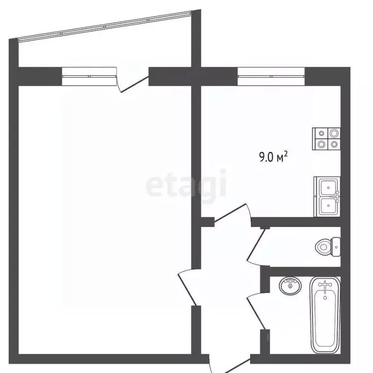 1-к кв. Оренбургская область, Оренбург ул. Терешковой, 257 (33.0 м) - Фото 1