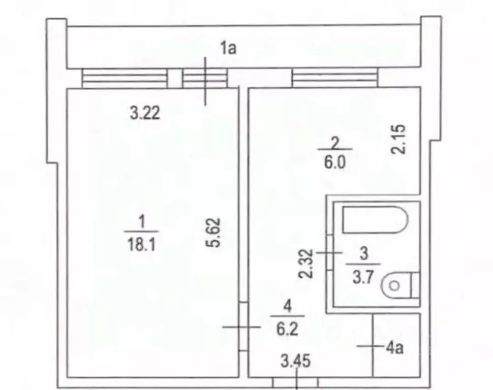 1-к кв. Московская область, Подольск ул. Симферопольская, 45 (34.7 м) - Фото 2