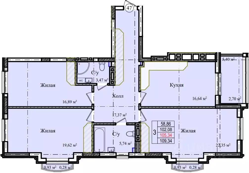 3-к кв. Калининградская область, Гурьевский муниципальный округ, пос. ... - Фото 1