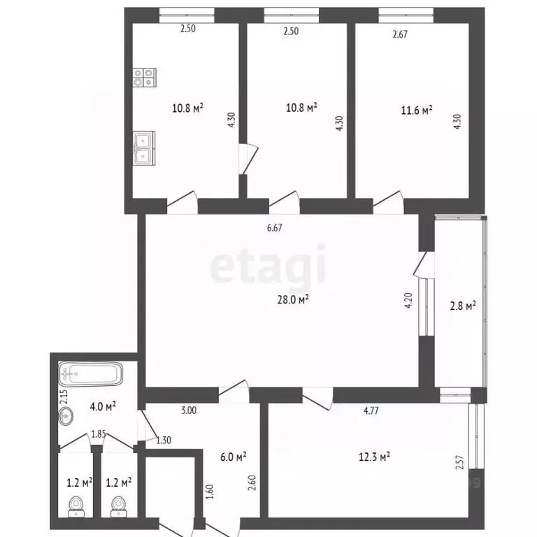 4-к кв. Мордовия, Саранск ул. Осипенко, 81А (86.0 м) - Фото 2