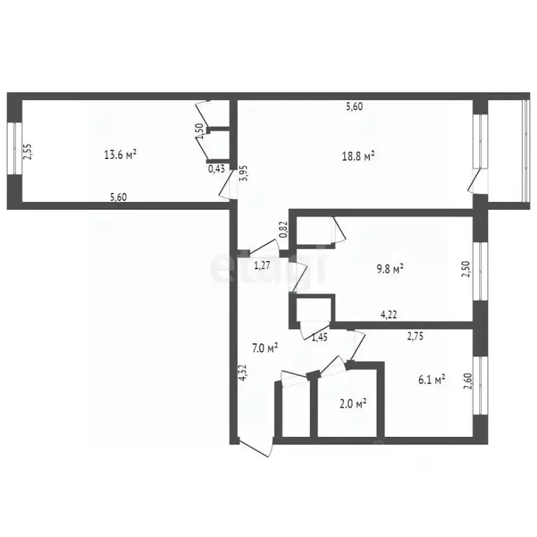 3-к кв. Кемеровская область, Кемерово ул. Юрия Смирнова, 6 (59.5 м) - Фото 1