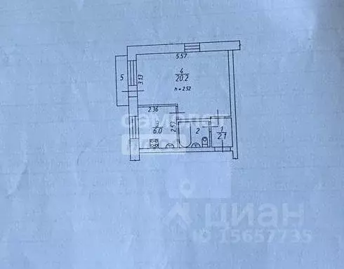 1-к кв. Омская область, Омск ул. Всеволода Иванова, 7 (31.1 м) - Фото 1