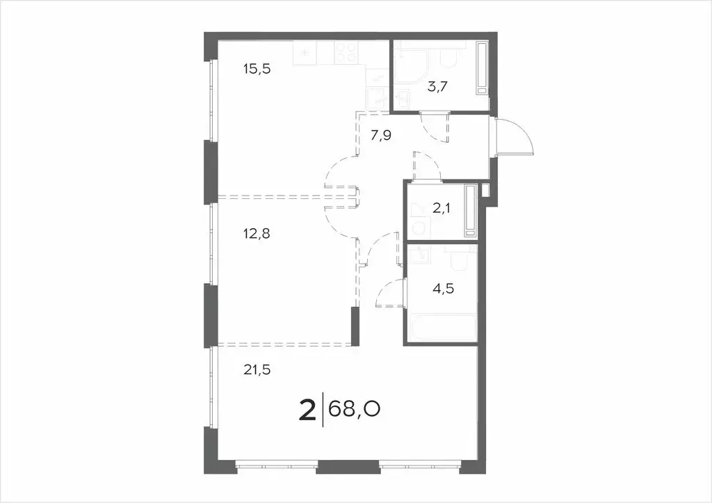 2-комнатная квартира: Пенза, улица Богданова, 39 (68 м) - Фото 0
