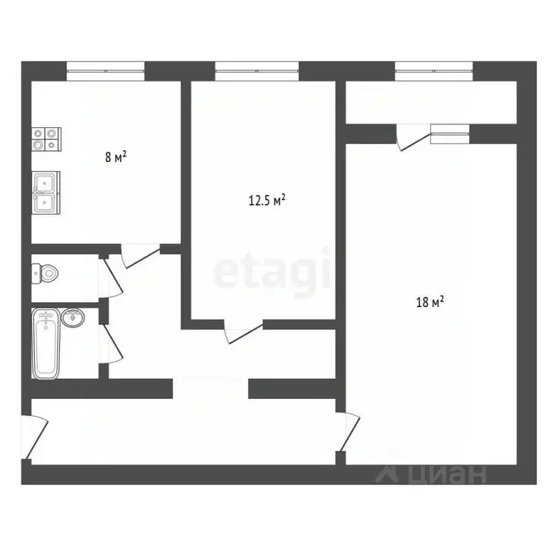2-к кв. Санкт-Петербург просп. Королева, 54К2 (54.2 м) - Фото 2