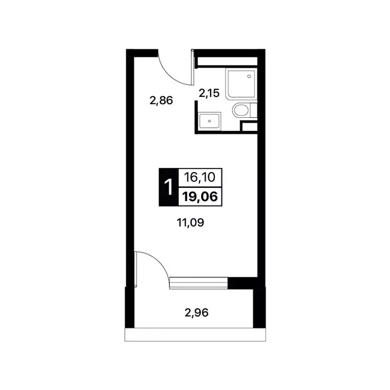 Квартира-студия: Алушта, Перекопская улица, 4 (19.06 м) - Фото 1
