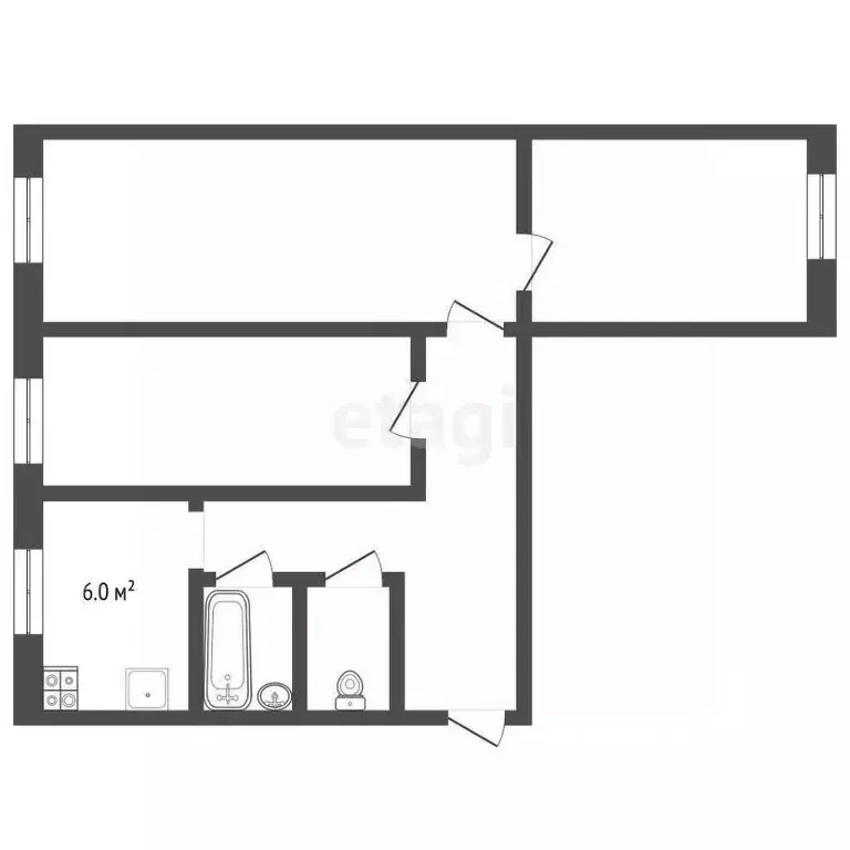 3-к кв. Ростовская область, Батайск ул. Мира, 205А (58.4 м) - Фото 2