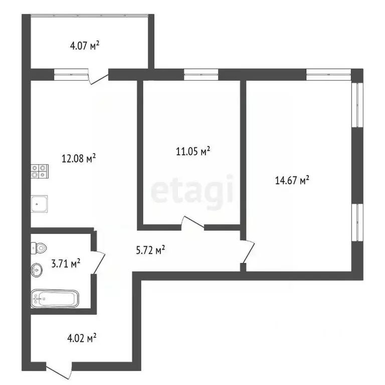 2-к кв. Воронежская область, Воронеж ул. Ворошилова, 63/2 (55.0 м) - Фото 2