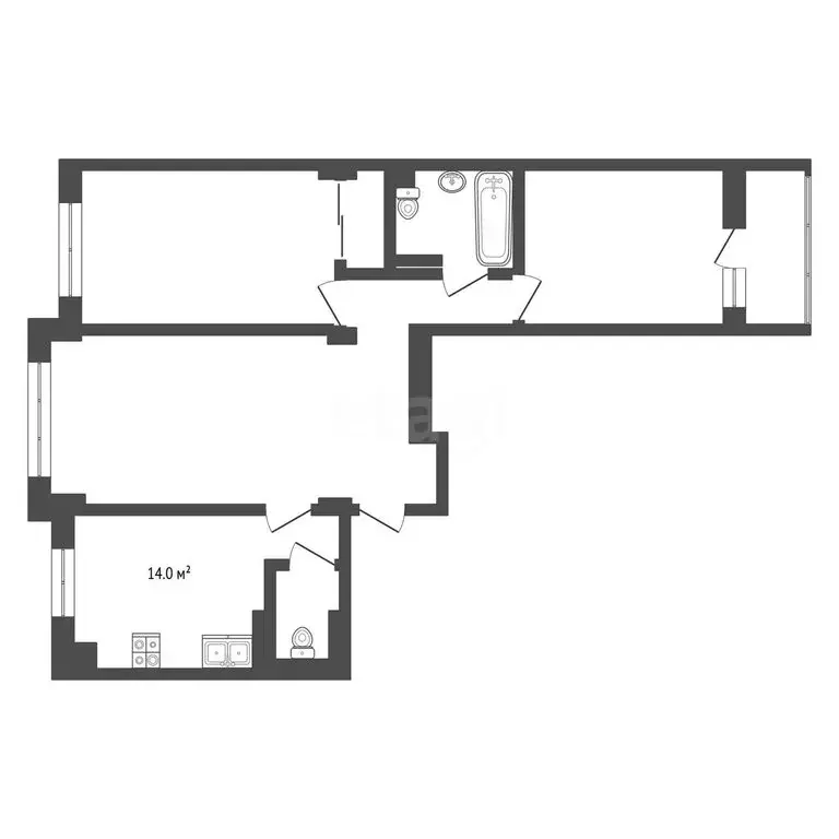 3-комнатная квартира: Симферополь, улица Герцена, 1 (80.9 м) - Фото 1