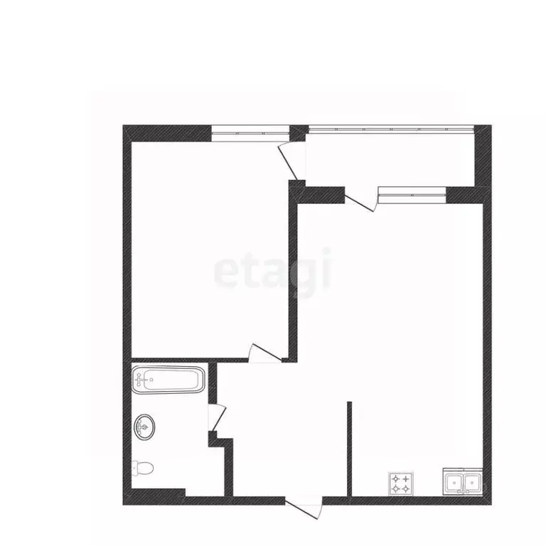 1-к кв. Тюменская область, Тюмень ул. 50 лет Октября, 57Б (37.0 м) - Фото 1