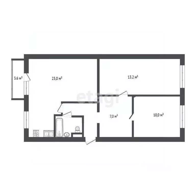 3-к кв. Севастополь просп. Октябрьской Революции, 57 (61.2 м) - Фото 2
