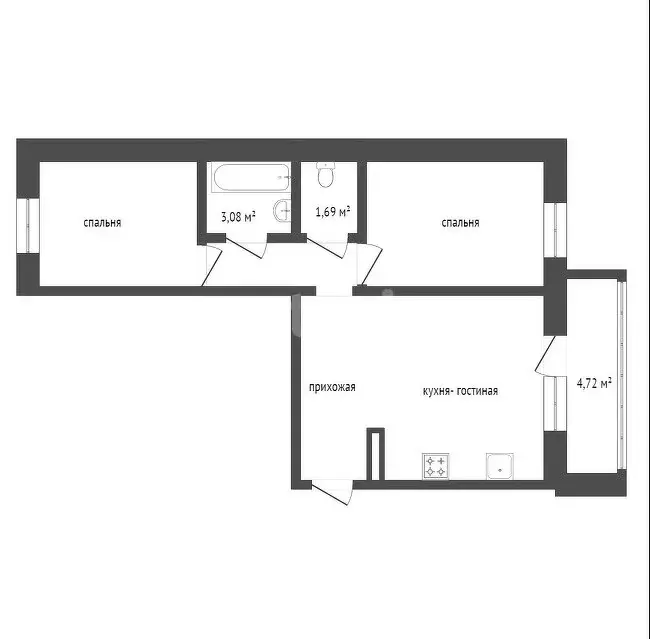 2-комнатная квартира: Курган, жилой район Заозёрный, 7-й микрорайон, ... - Фото 1