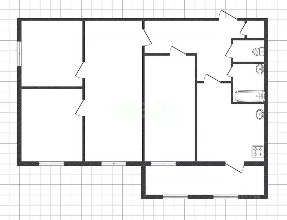 4-к кв. Белгородская область, Белгород ул. Костюкова, 6 (68.8 м) - Фото 1