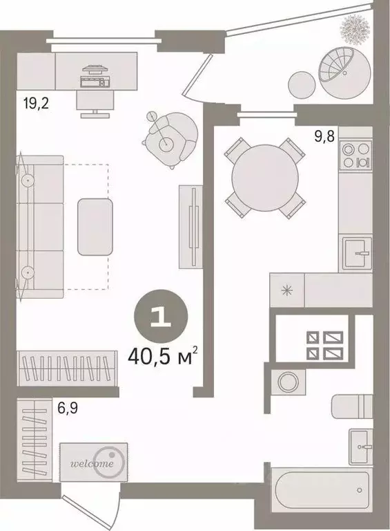 1-к кв. Свердловская область, Екатеринбург ул. Дружининская, 5А (40.5 ... - Фото 2