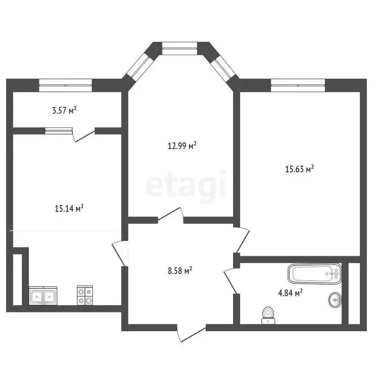 2-комнатная квартира: Тамбов, Пахотная улица, 20 (60.75 м) - Фото 1