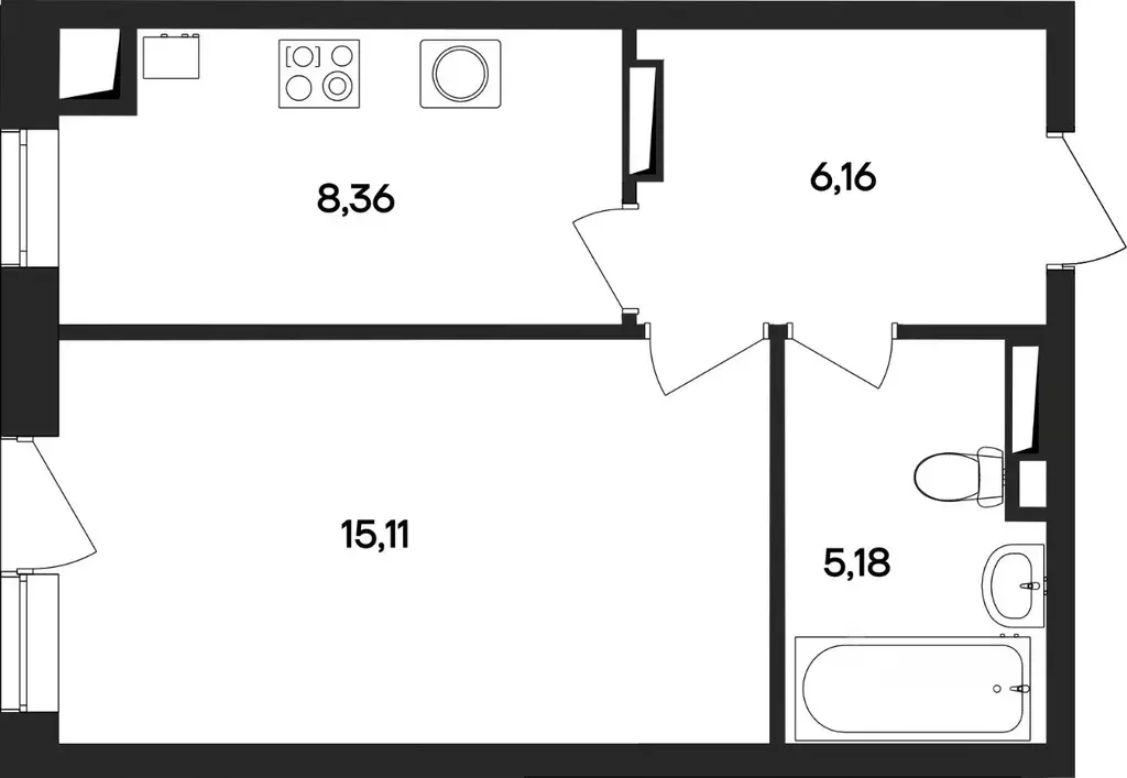 1-к кв. Крым, Евпатория городской округ, Заозерное пгт Кубики жилой ... - Фото 1