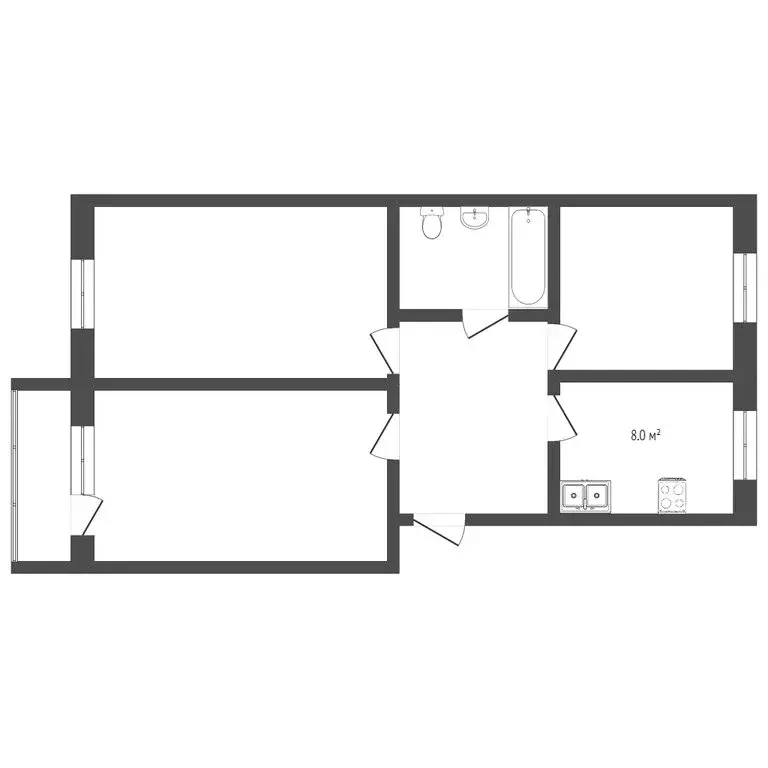 3-комнатная квартира: Заводоуковск, улица Декабристов, 23 (60 м) - Фото 1