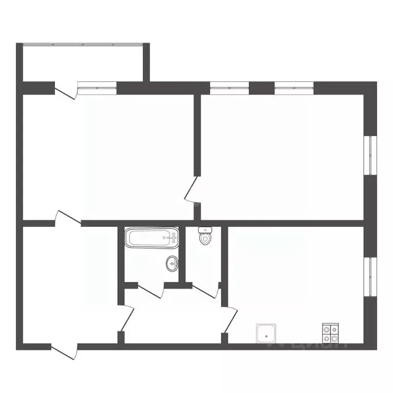2-к кв. Тульская область, Богородицк ул. Ленина, 12 (44.5 м) - Фото 2