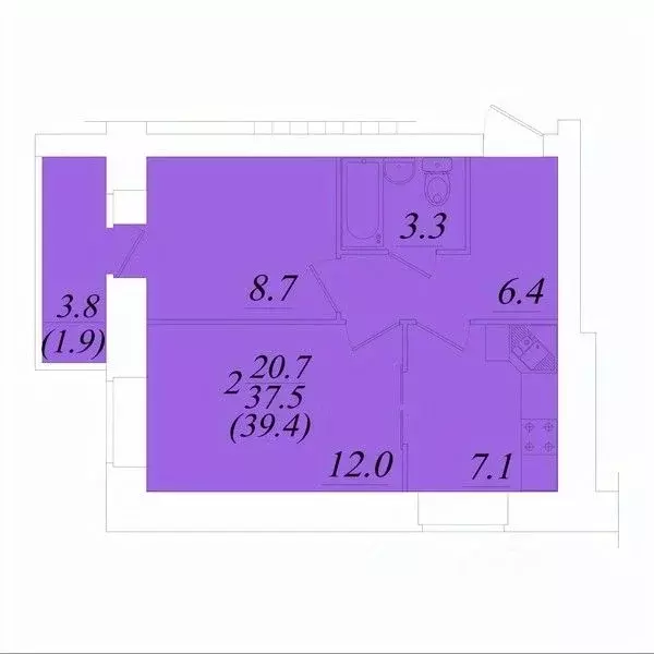 2-к кв. Вологодская область, Вологда Новгородская ул., 34к1 (39.4 м) - Фото 0