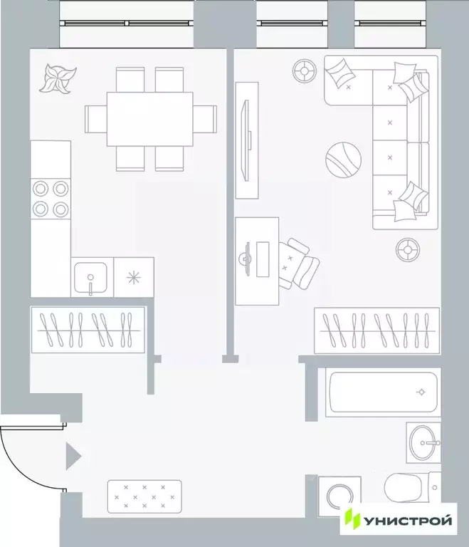 1-к кв. Пермский край, Пермь Рионская ул., 4А (38.34 м) - Фото 1