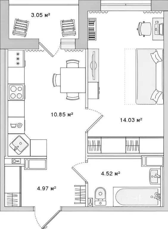 1-к кв. Санкт-Петербург Белоостровская ул., 10к1 (37.0 м) - Фото 2