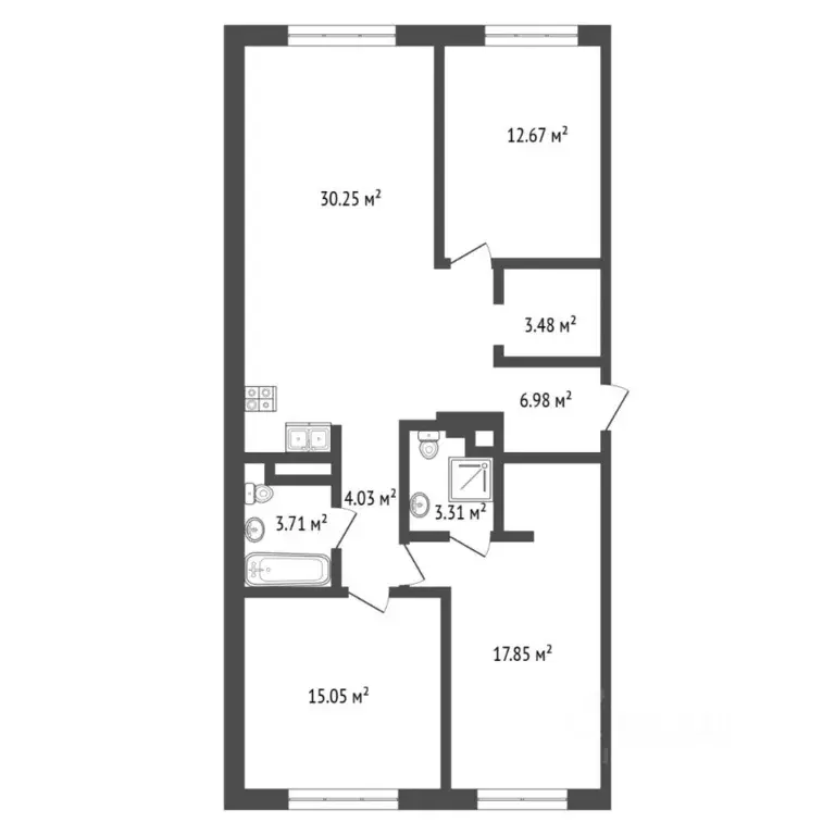 3-к кв. Тюменская область, Тюмень Рощино мкр, ул. Александра ... - Фото 2