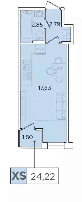 Студия Санкт-Петербург Планерная ул., 87к1 (23.9 м) - Фото 0