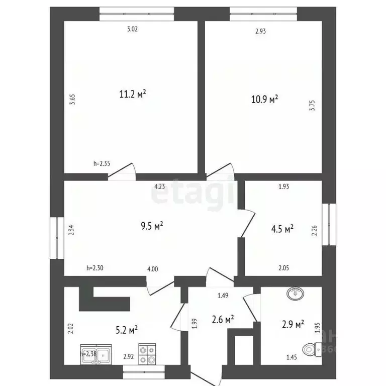 Дом в Томская область, с. Кожевниково ул. Мичурина (47 м) - Фото 2