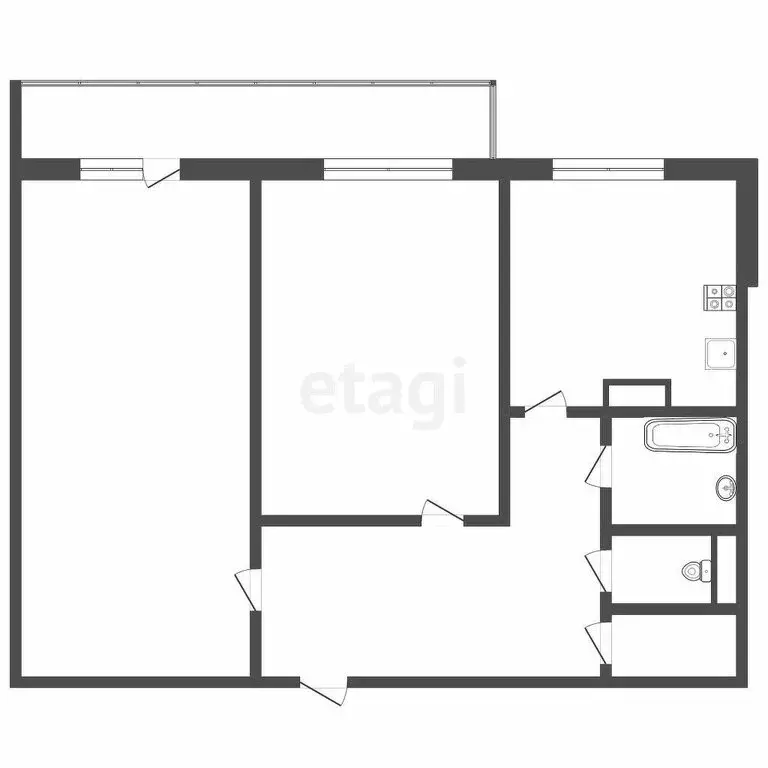 2-комнатная квартира: Томск, проспект Фрунзе, 92 (54.3 м) - Фото 0