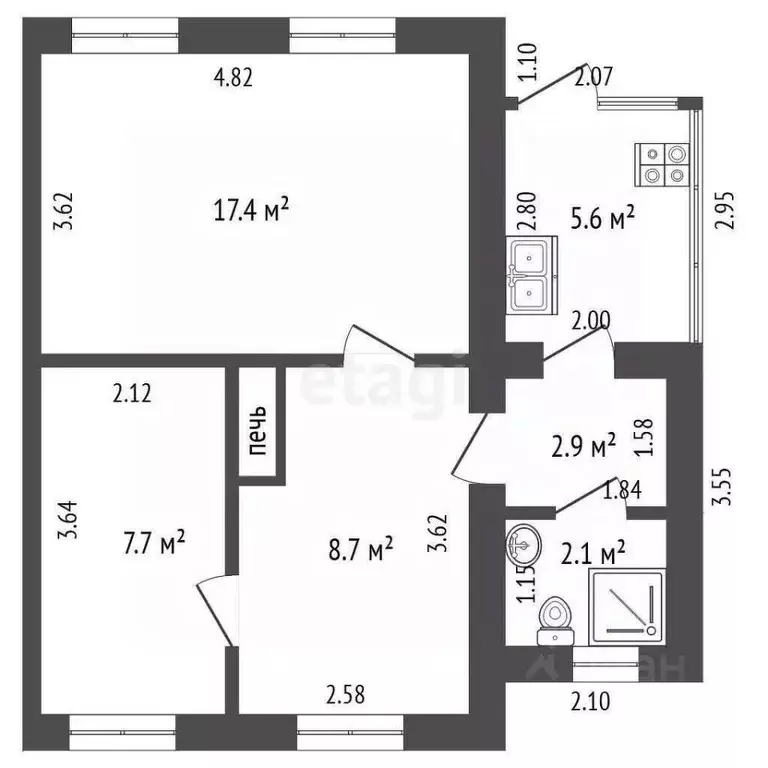Дом в Крым, Кировский район, с. Токарево ул. Школьная (44 м) - Фото 2