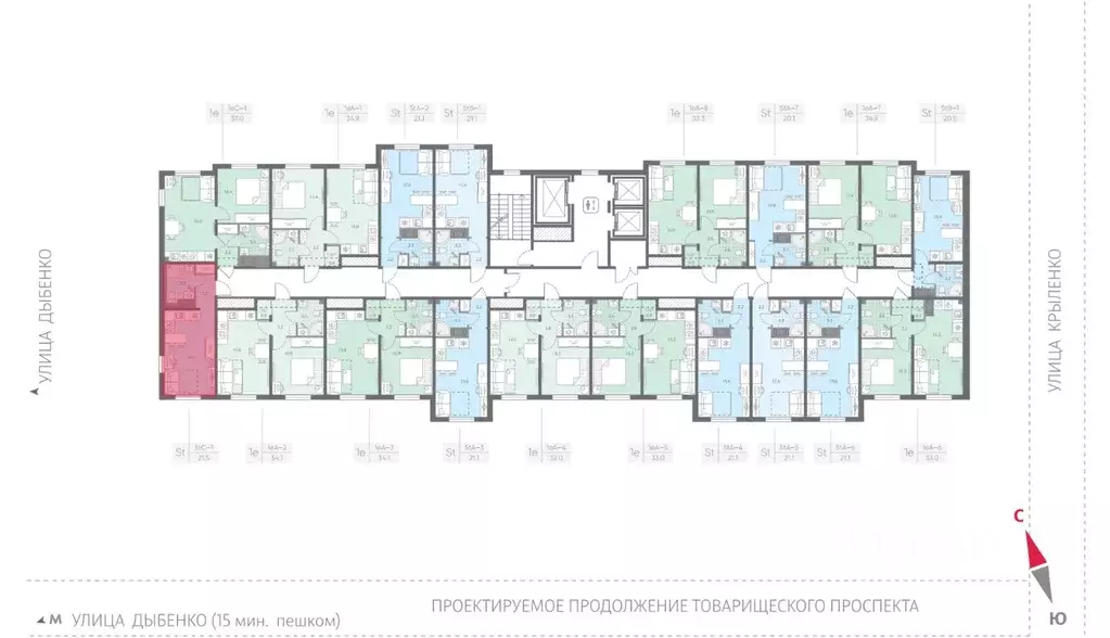 Студия Санкт-Петербург Товарищеский просп., 38Б (21.5 м) - Фото 2