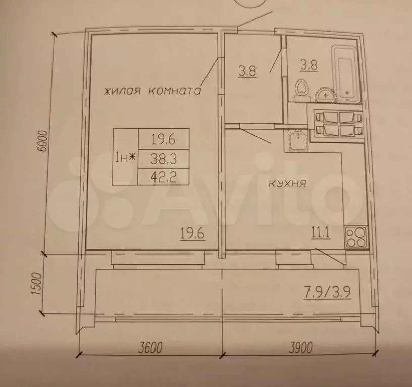 1-к. квартира, 38,4 м, 16/25 эт. - Фото 0