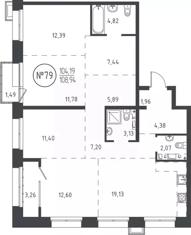 4-к кв. Иркутская область, Иркутск ул. Эдуара Дьяконова, 6 (108.01 м) - Фото 0