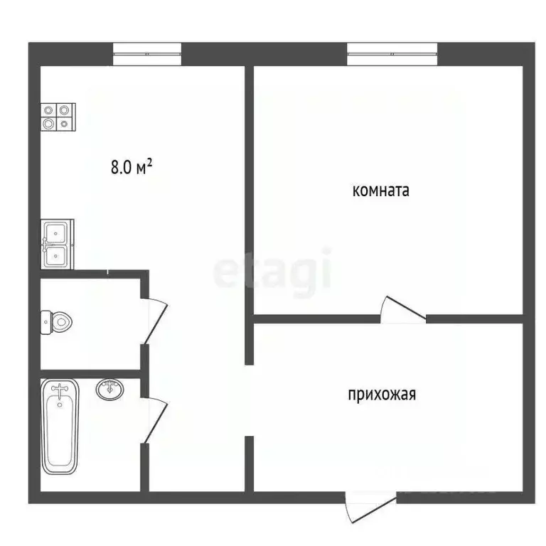 1-к кв. Ямало-Ненецкий АО, Муравленко ул. Губкина, 26 (32.0 м) - Фото 1