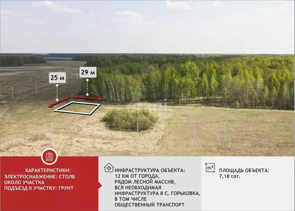 Участок в Тюменская область, Тюменский район, с. Горьковка  (7.0 сот.) - Фото 1