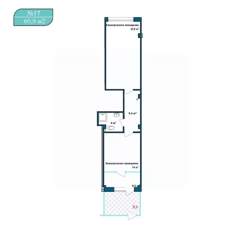 Торговая площадь в Севастополь Азимут жилой комплекс (61 м) - Фото 1