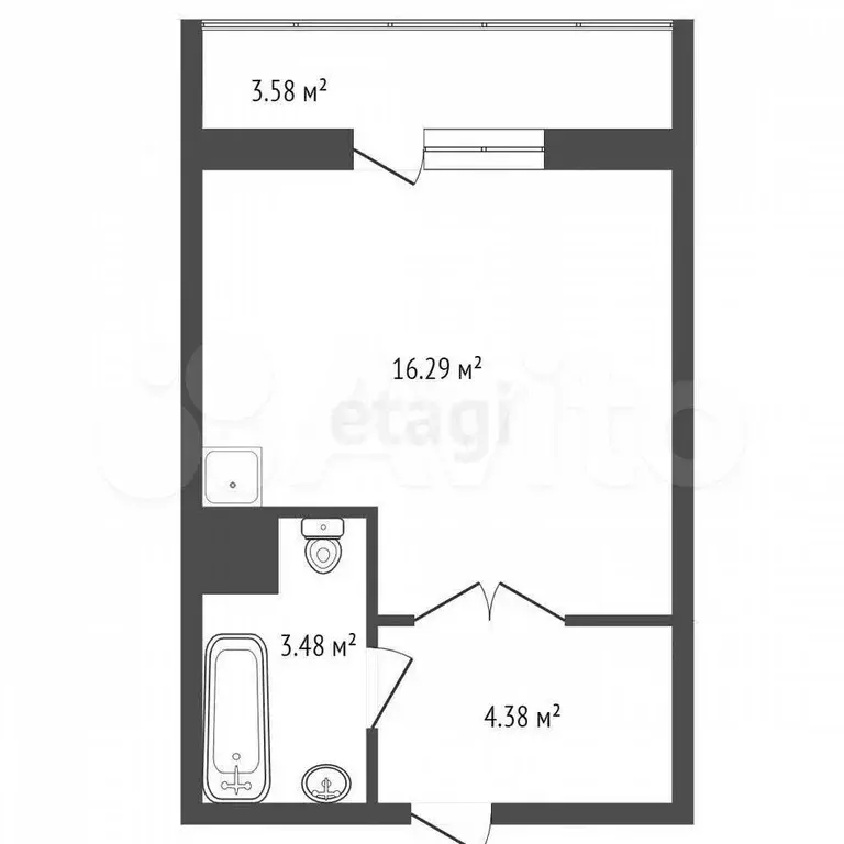 Квартира-студия, 25 м, 9/17 эт. - Фото 0